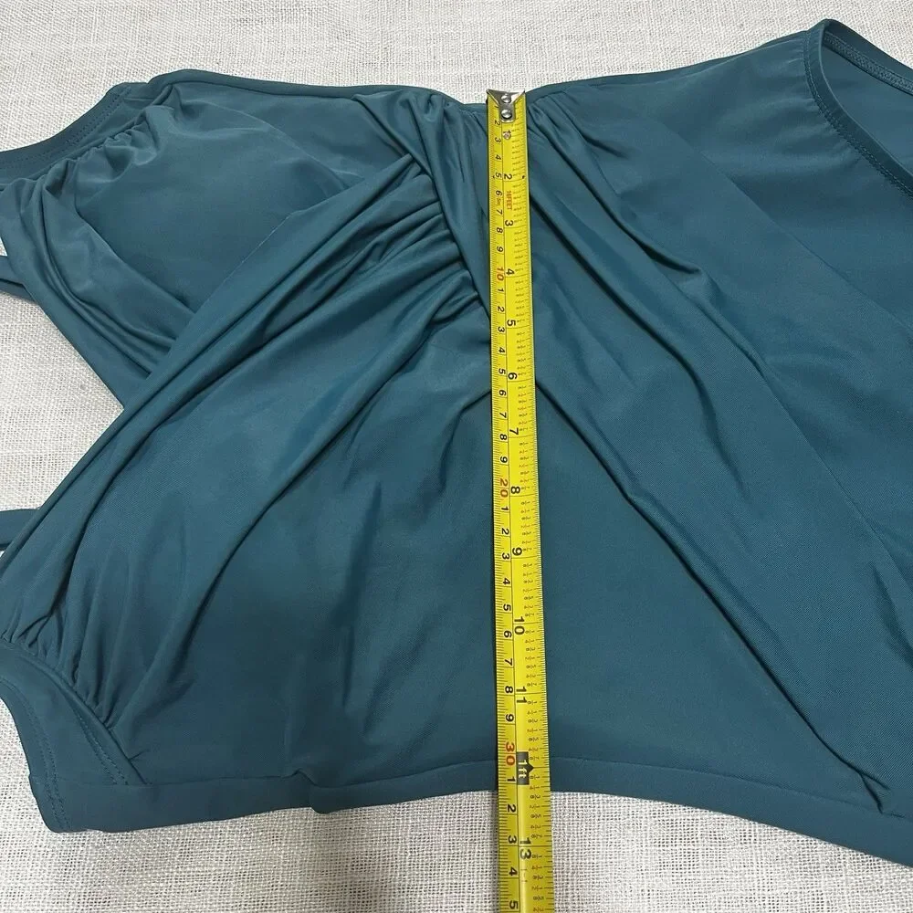 Miraclesuit One Piece Swimsuit 10 Teal Crossover Tummy Control Slimming Beach